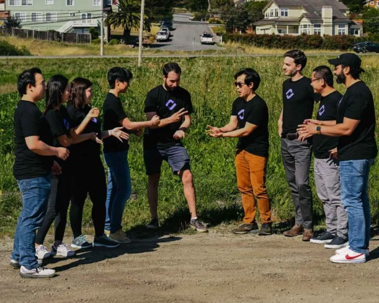 Team outdoor meeting